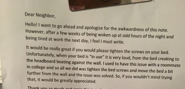 Reddit neighbour note